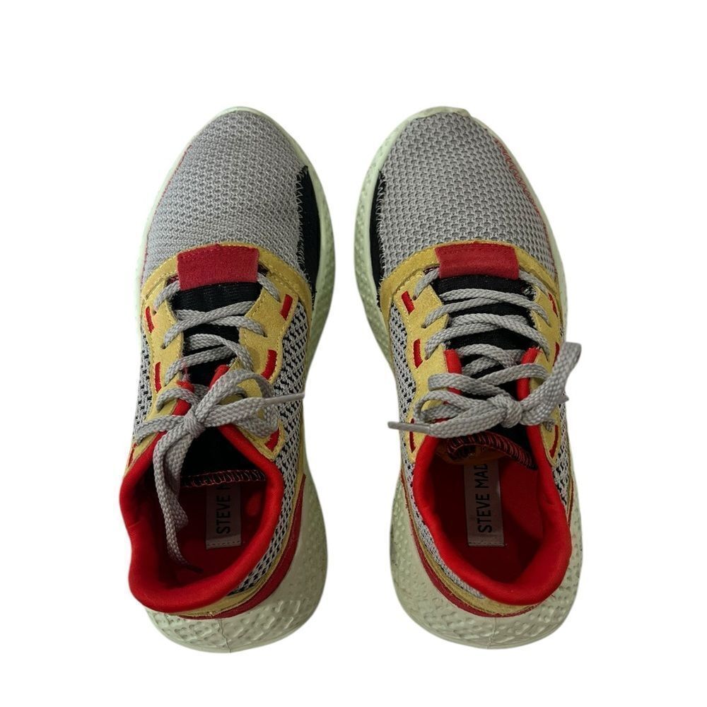 Steve Madden Women’s Sneakers 6.5M Red Yellow Black Mint Green Sole RUN02S1 - Picture 7 of 9